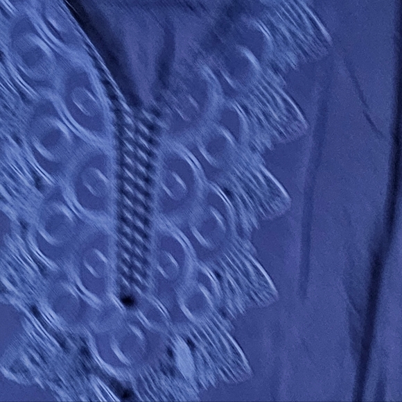 Magnolia Skye women's navy blue crochet design 3/4 sleeves dress size S - Picture 4 of 7